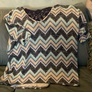 Bongo Plus light-weight sweater with lace accent